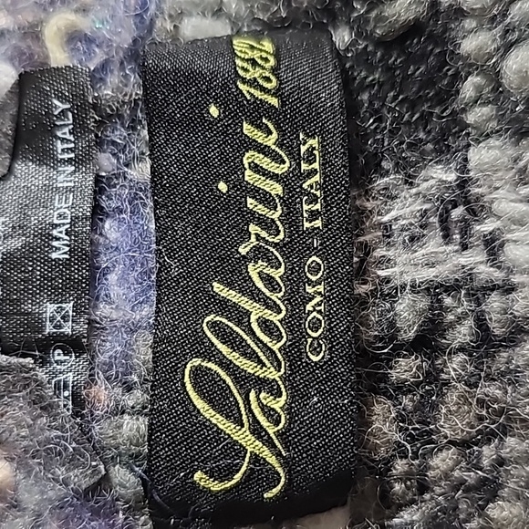 Saldarini 1882 Scarf Como Italy Lana Wool Mohair Plaid Multicolor Cozy Fringe - Picture 10 of 13